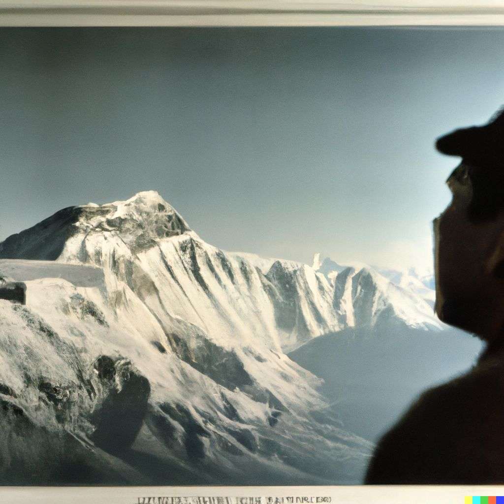someone gazing at Mount Everest, front page of The New York Times, 1960